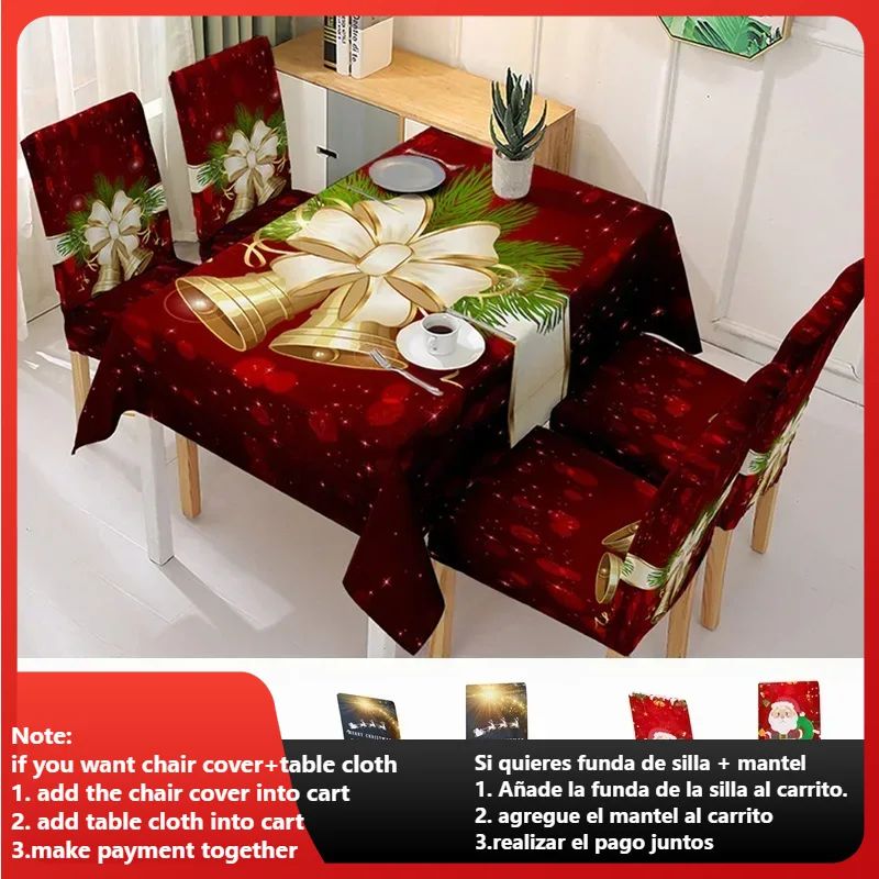Toalha de mesa de jantar de natal à prova d'água, presentes de natal, capa de ca