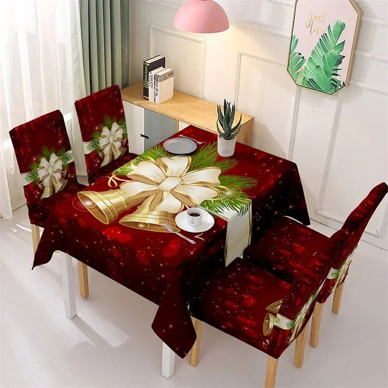 Toalha de mesa de jantar de natal à prova d'água, presentes de natal, capa de ca
