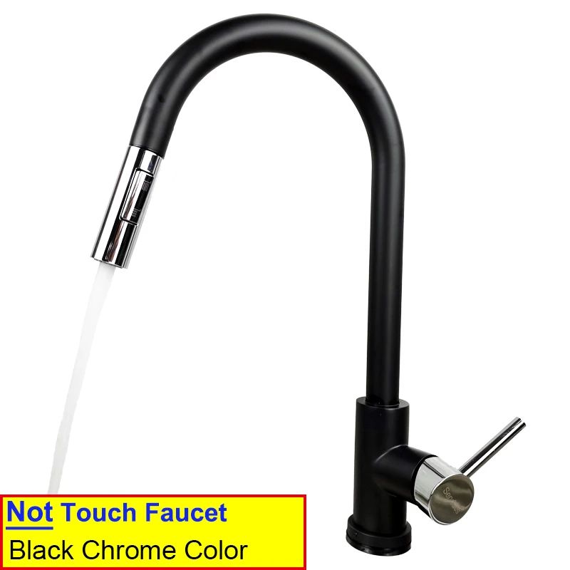 Quente e frio toque torneira da cozinha de aço inoxidável pull out torneira mist