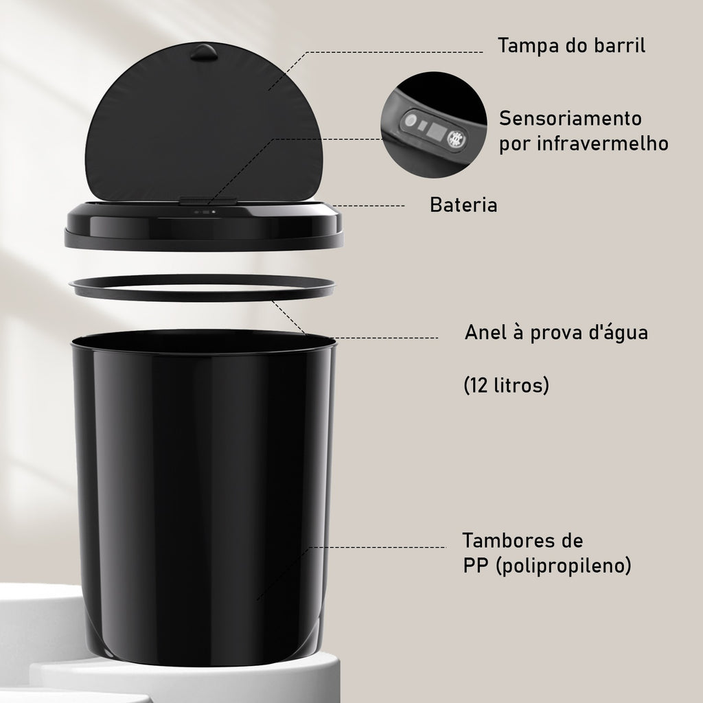 lixeira inteligente,lixeira sensor automático,lixeira banheiro,lixeira inteligen