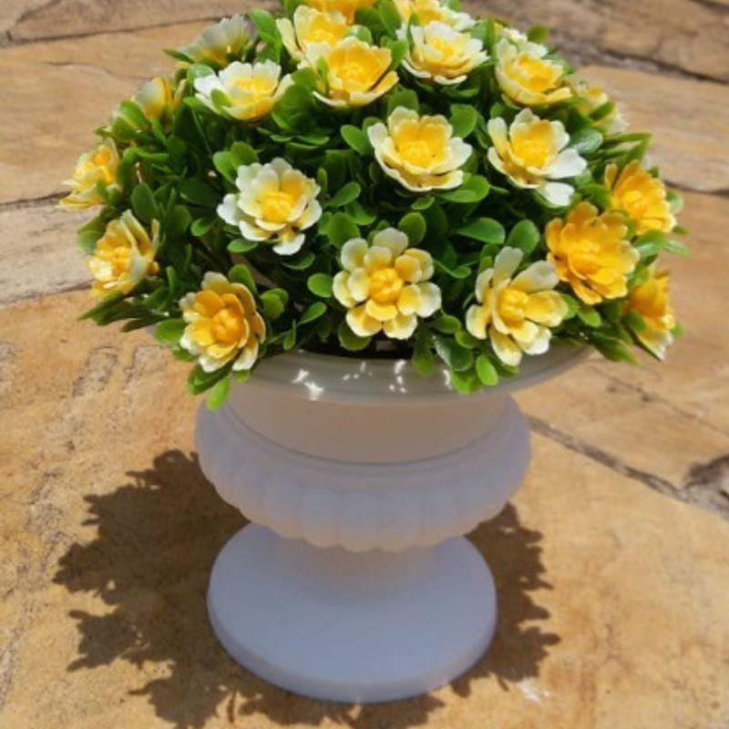 Vaso Grego e Bucho Flores, Artificial Amarelo, Festas, House, Casa