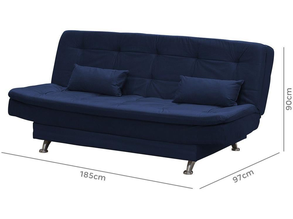 Sofá-cama Casal 3 Lugares Reclinável Veludo Light Matrix Salomé