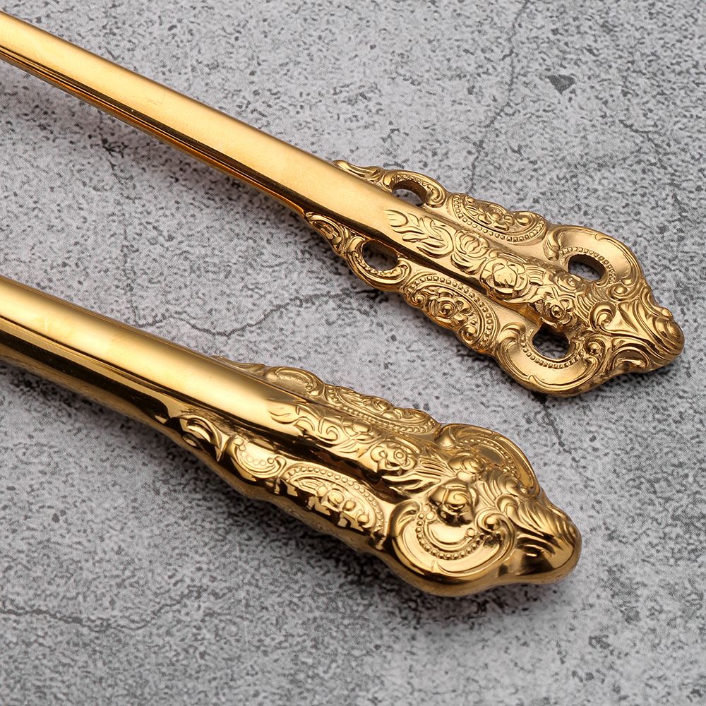 1 pçs conjunto de talheres de ouro luxo vintage ocidental talheres aço inoxidáve