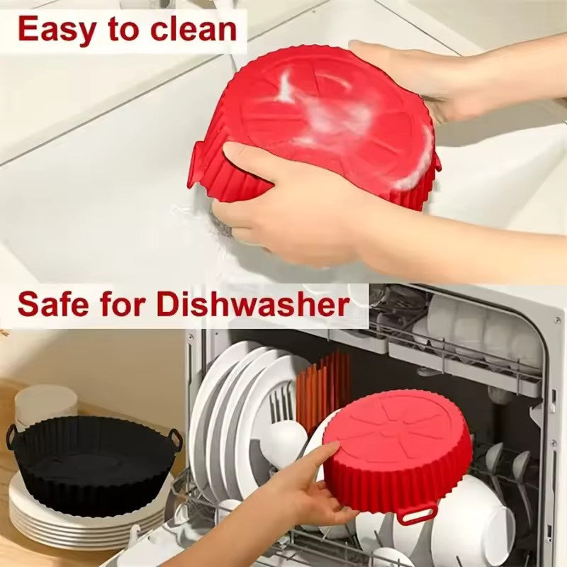 Cesto de Silicone Reutilizável para Airfryer, Bandeja de Silicone para Assar, Mo