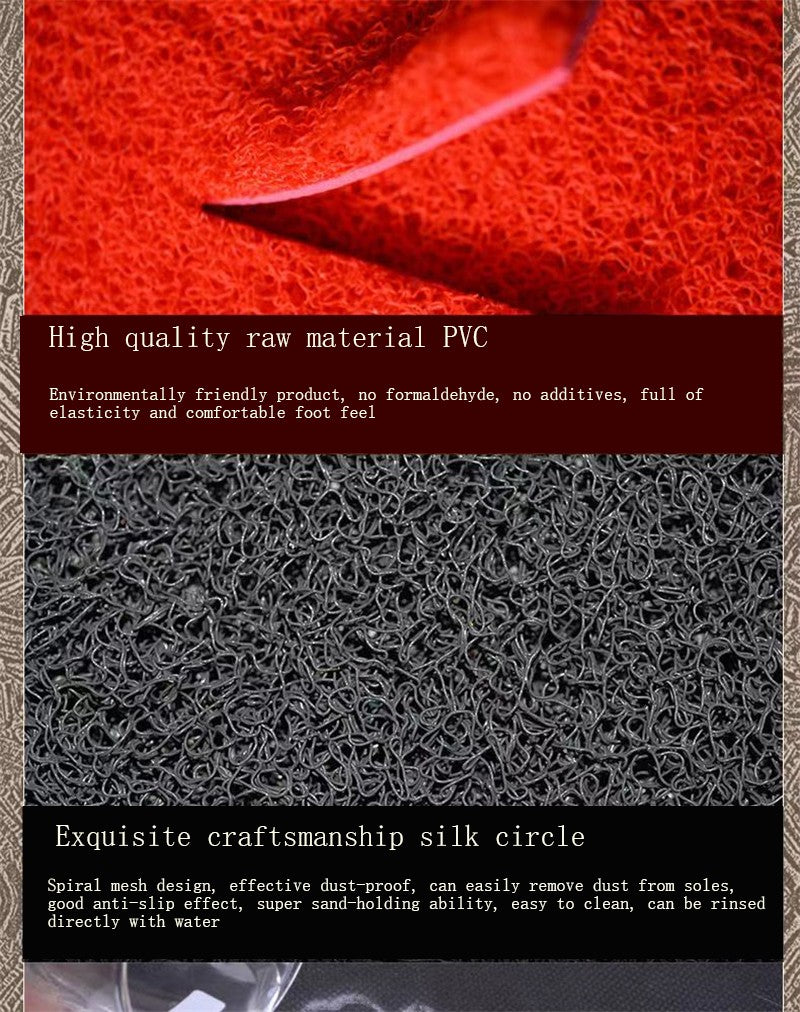 PVC Anti-Slip Mat Entrance Door Floor Mat Waterproof Non-Slip Rubber Bottom Carpet Outdoor Stair Walkway Dust Removal Floor Mat