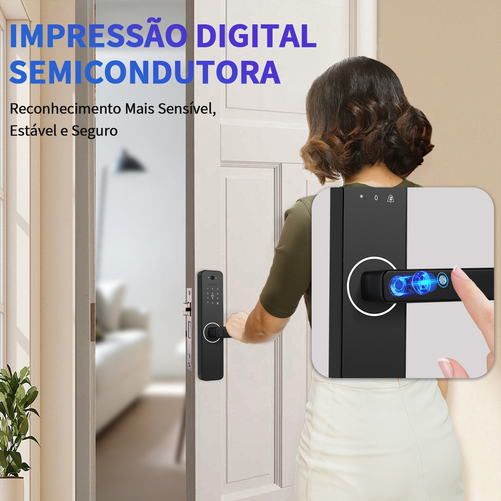 Faça Brasil Tuya Wifi fechadura eletrônica digital com câmera brasil frete gráti