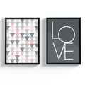 Quadro Decorativo Abstrato Moldura Vidro Quarto Sala Frase