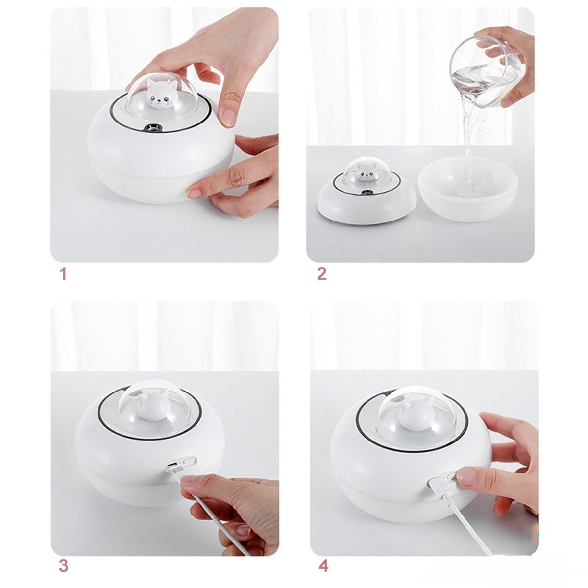 Umidificador De Ar Purificador 300ml humidificador Aromaterapia Infantil Planeta