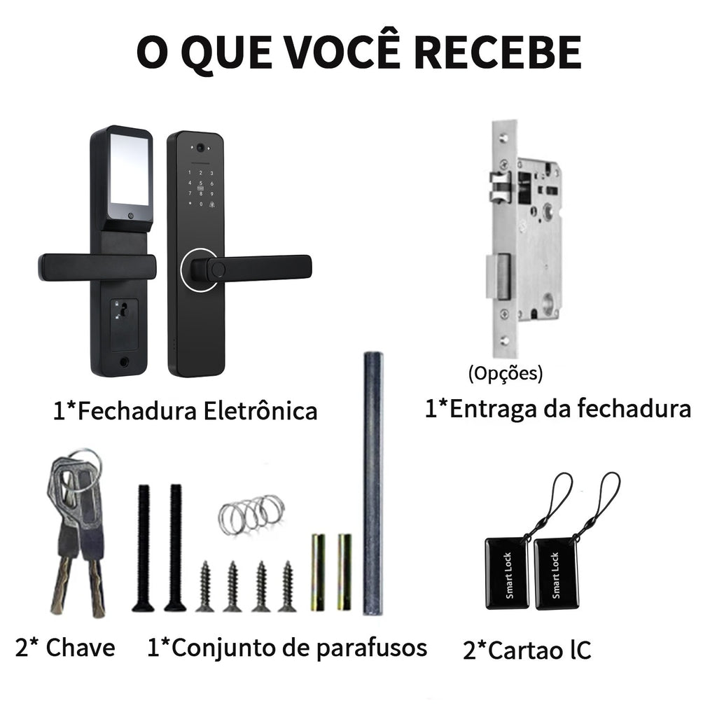 Faça Brasil Tuya Wifi fechadura eletrônica digital com câmera brasil frete gráti