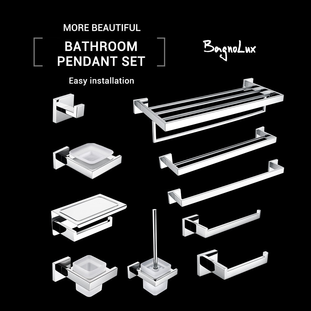 Polido chrome wall-mounted aço inoxidável roupas gancho suporte de papel higiêni