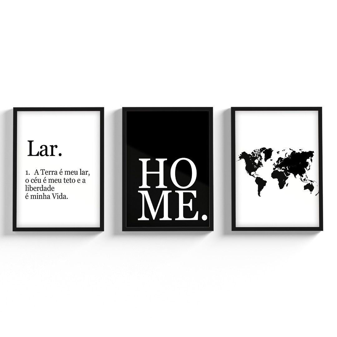 Quadro Decorativo Frase Moldura Vidro Sala Quarto Mapa Mundi