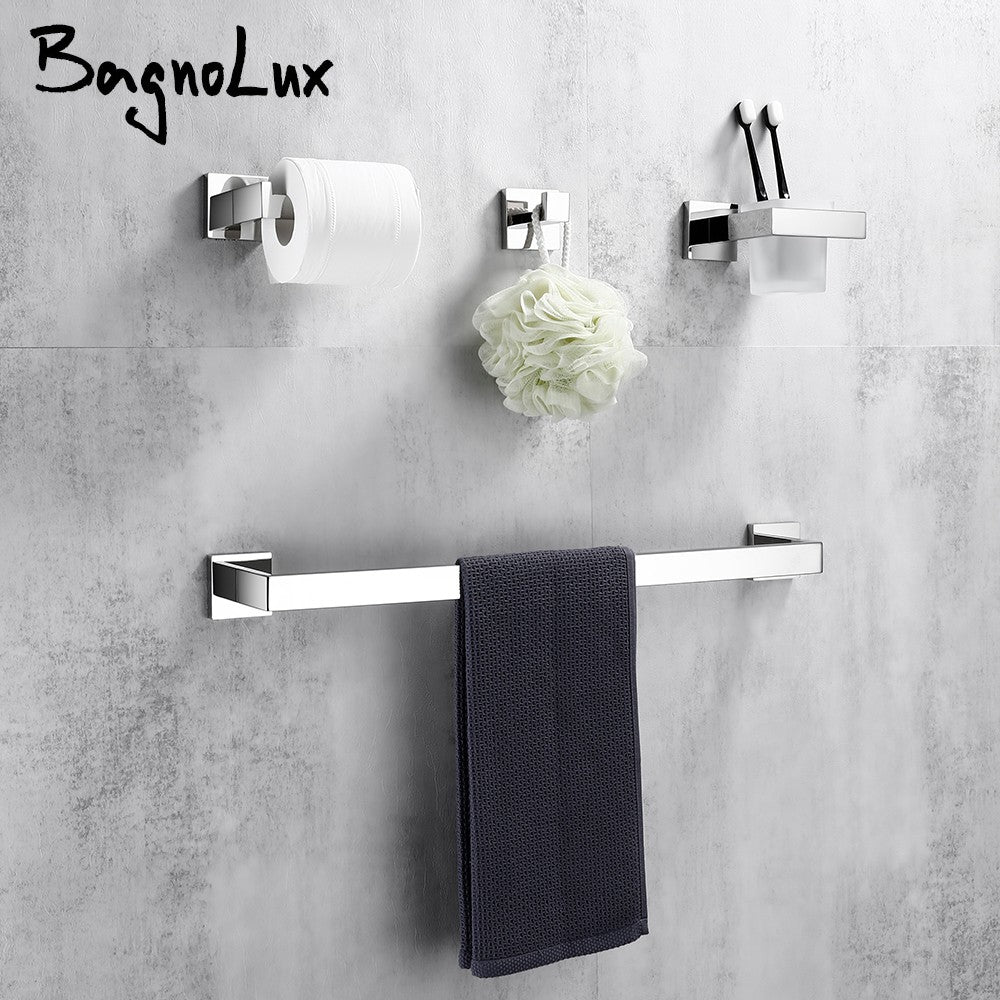 Polido chrome wall-mounted aço inoxidável roupas gancho suporte de papel higiêni
