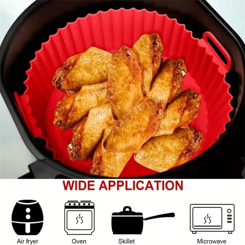 Cesto de Silicone Reutilizável para Airfryer, Bandeja de Silicone para Assar, Mo