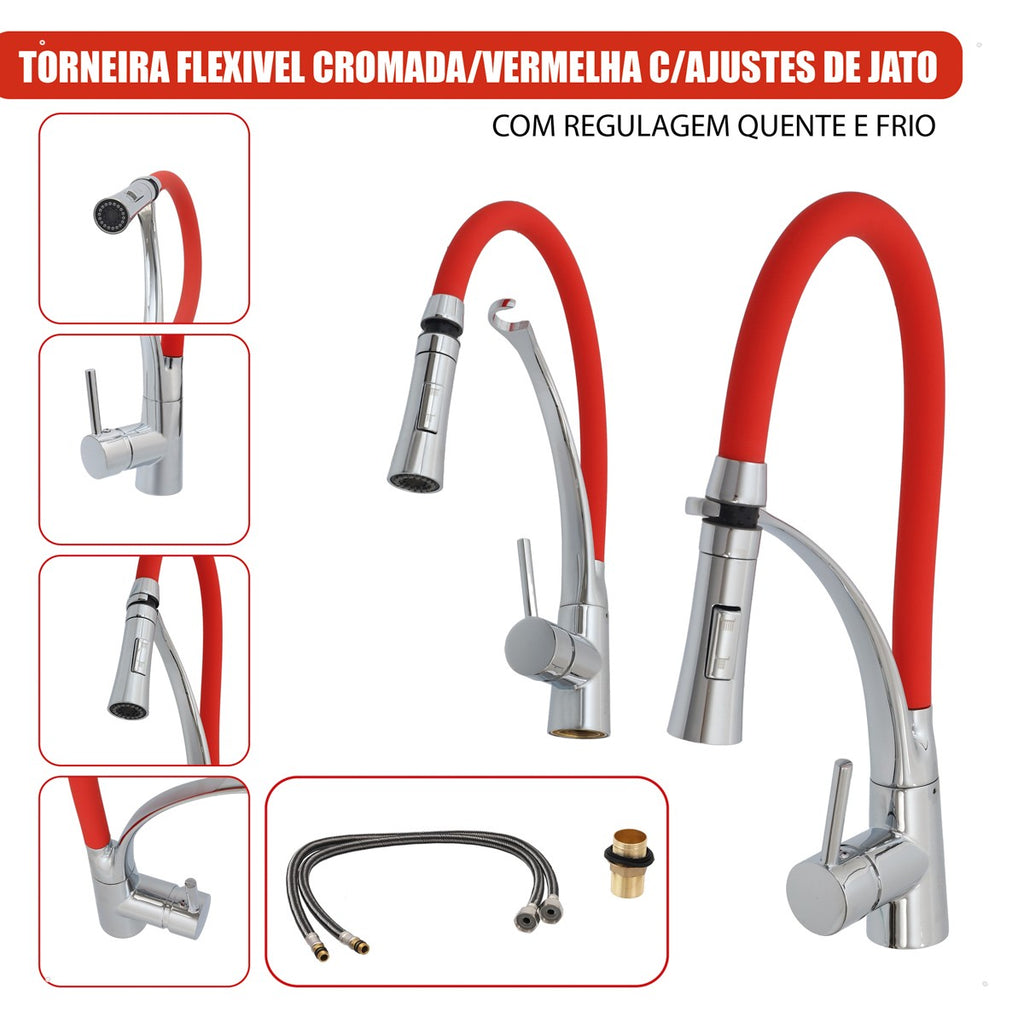 Amg Group Torneira Monocomando Para Cozinha Gourmet Fria Pull Down
