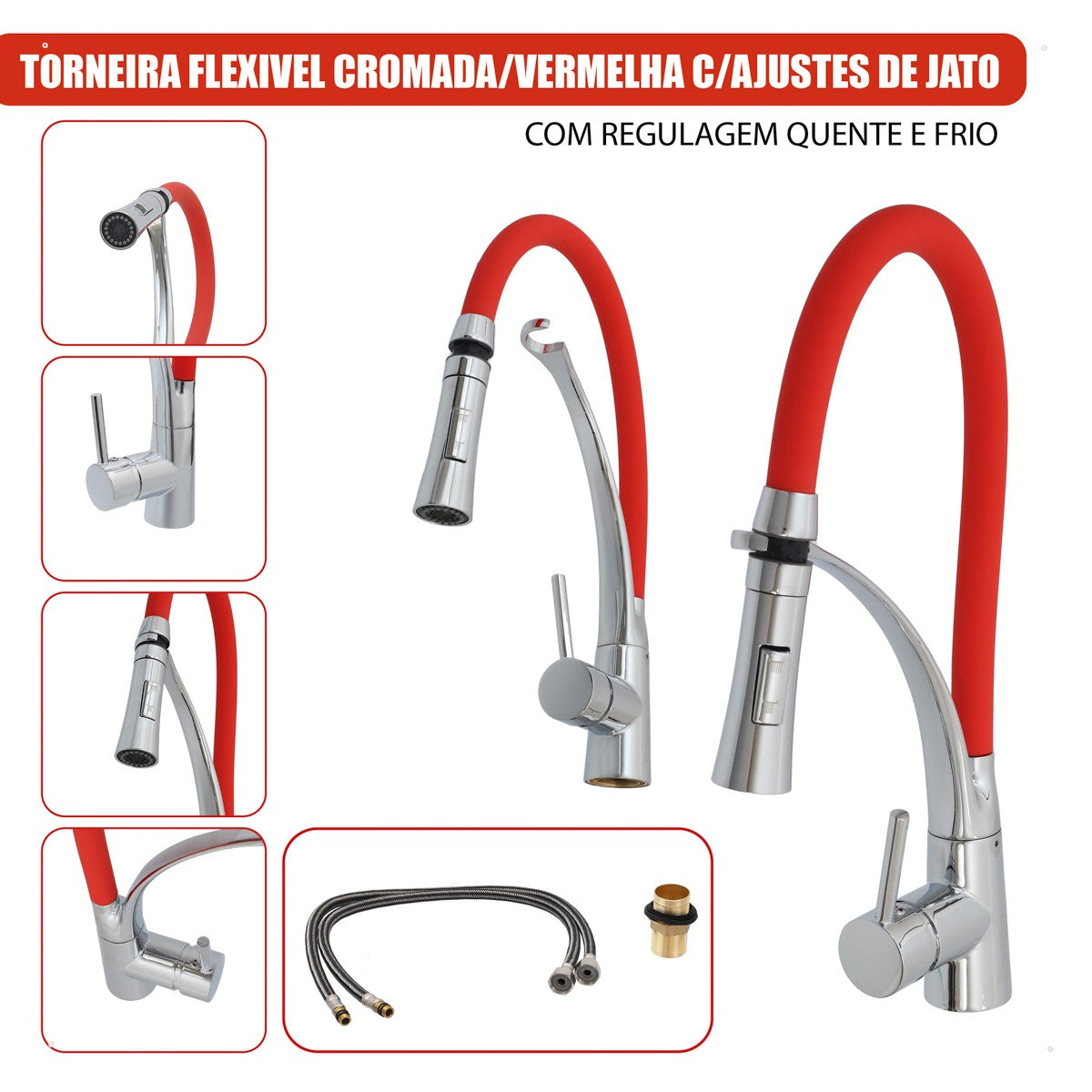 Amg Group Torneira Monocomando Para Cozinha Gourmet Fria Pull Down