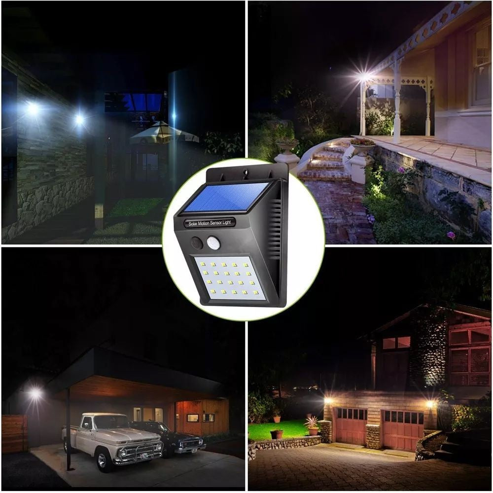 Parede solar impermeável luminosa com sensor de movimento, fotografia automática