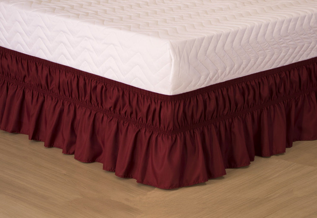 Saia Para Cama Box Colchobox Elasticada Ajustavel Solteiro Casal Queen Vinho (3280)