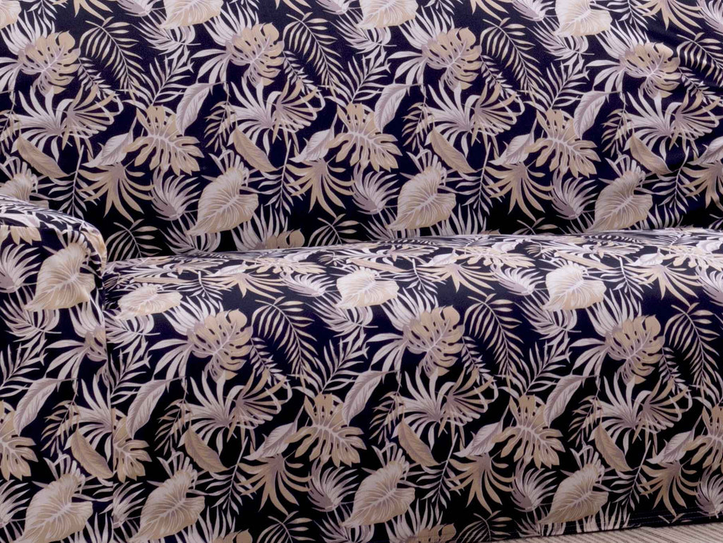 Capa de Sofá Adere Floral Preto 02 e 03 Lugares (5455)