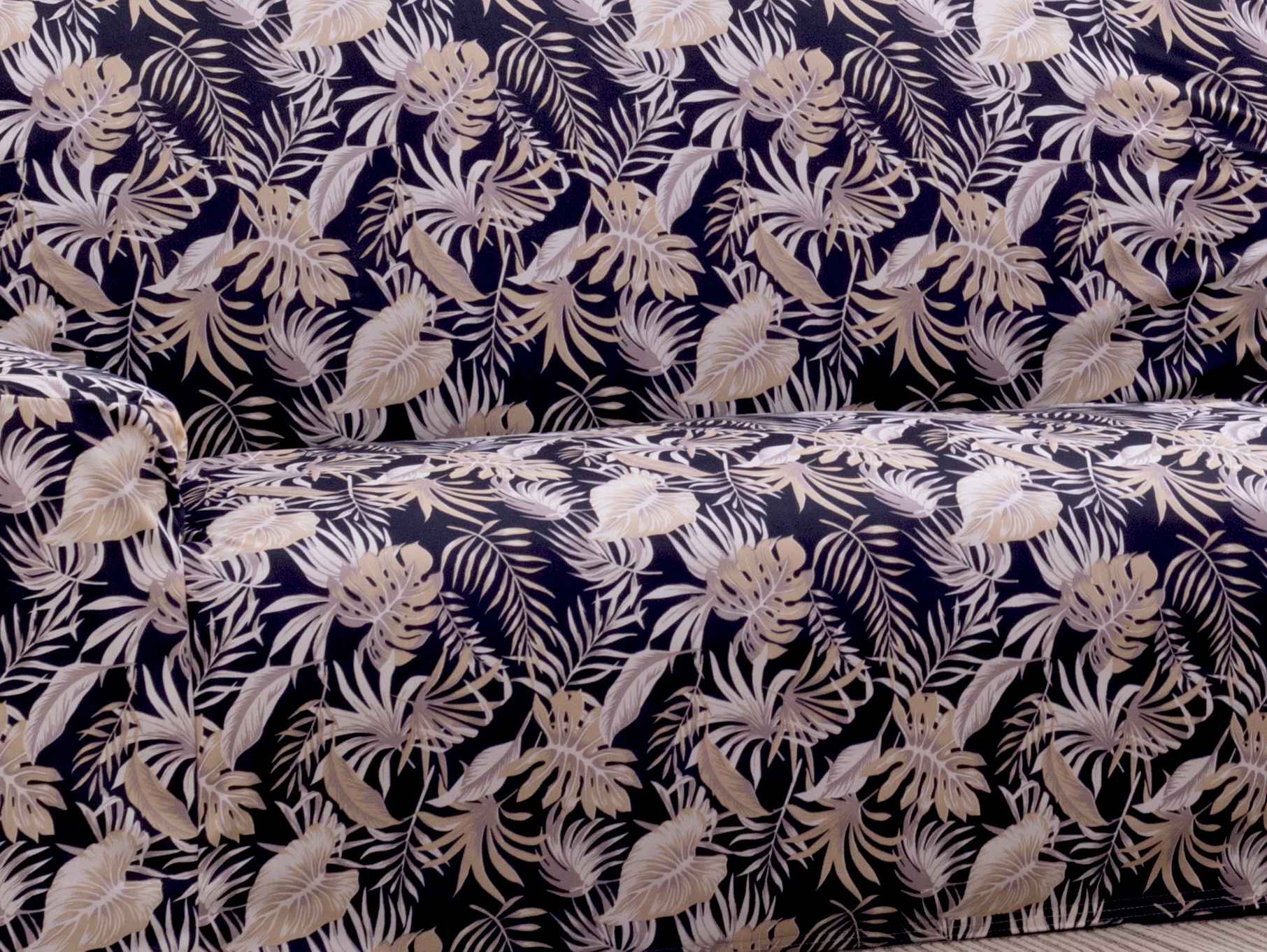 Capa de Sofá Adere Floral Preto 02 e 03 Lugares (5455)