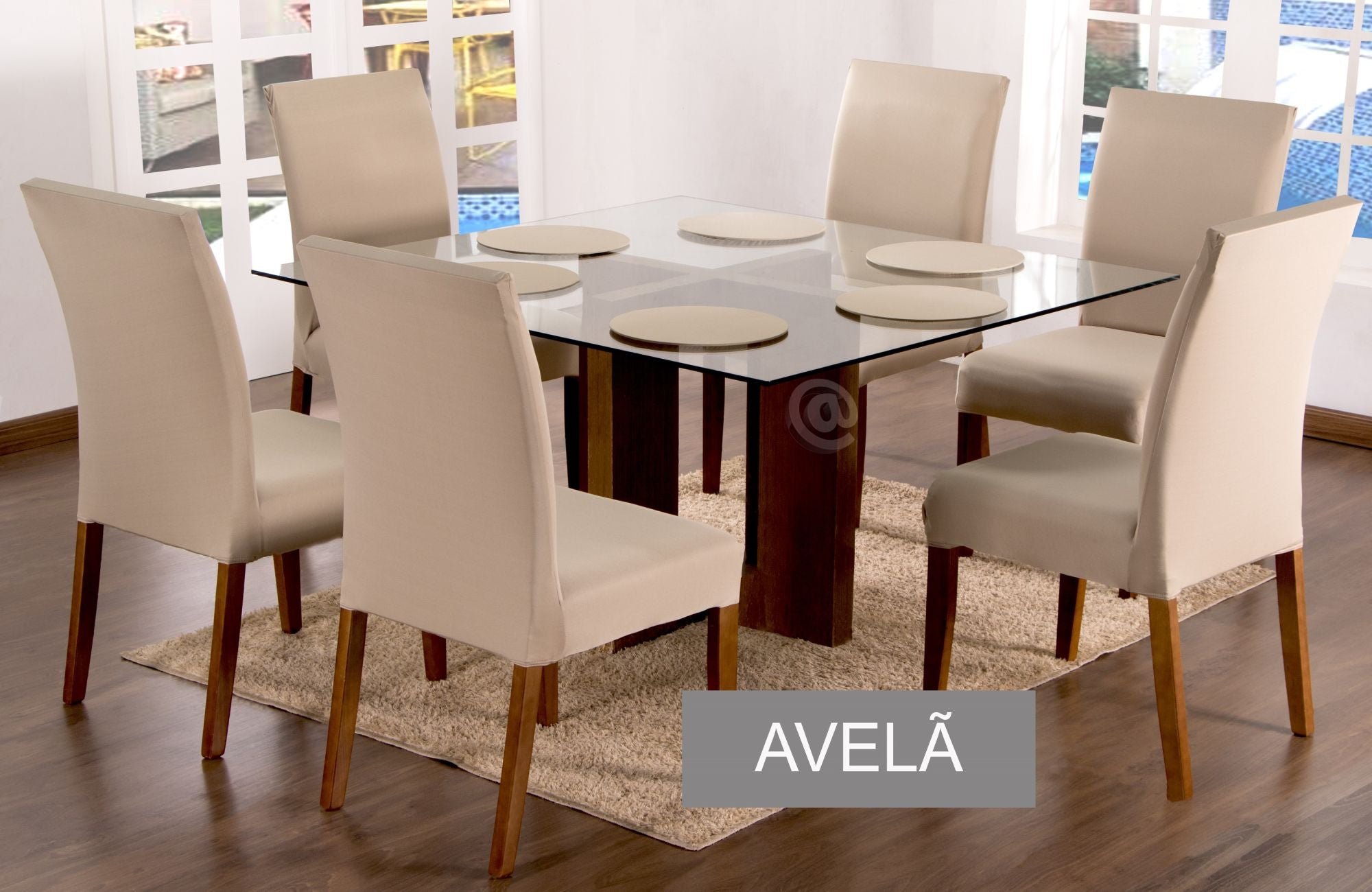 Capa de Cadeira Elástica  Avelã 04 Lugares (5193)