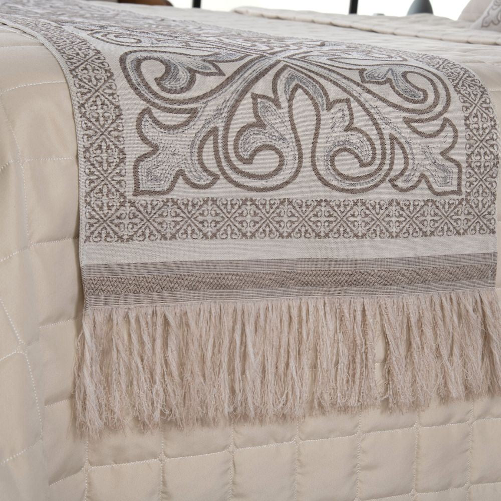Kit Peseira de Cama Grécia 5 Peças King 60% Algodão / 40% Poliéster Jacquard com