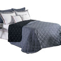 Kit Cobre Leito Dupla Face Casal Queen Bordado Renove Hipercal 400 Fios Cor:cinz