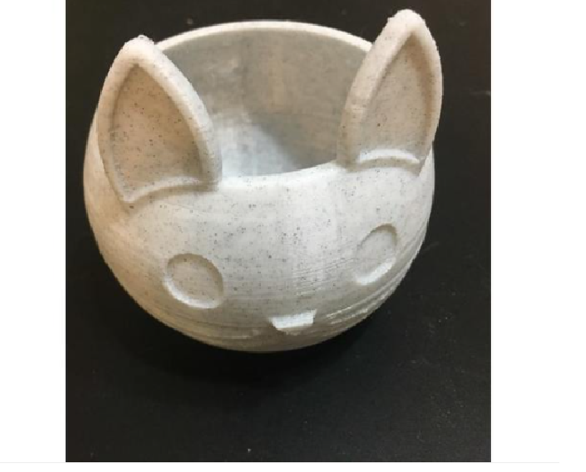 Vaso para suculenta flores formato gato lindo cor:branco