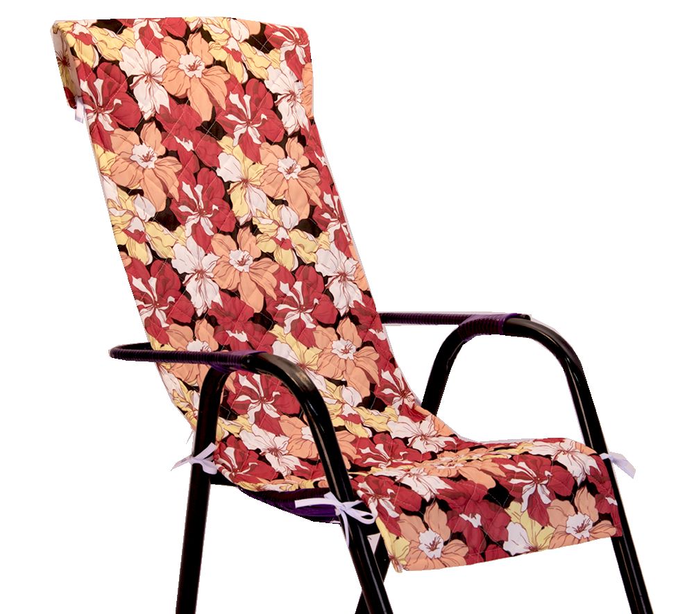 Capa de Cadeira Espreguiçadeira Floral Vermelha (5719)