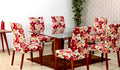 Capas de Cadeira 06 Lugares Floral Vermelho