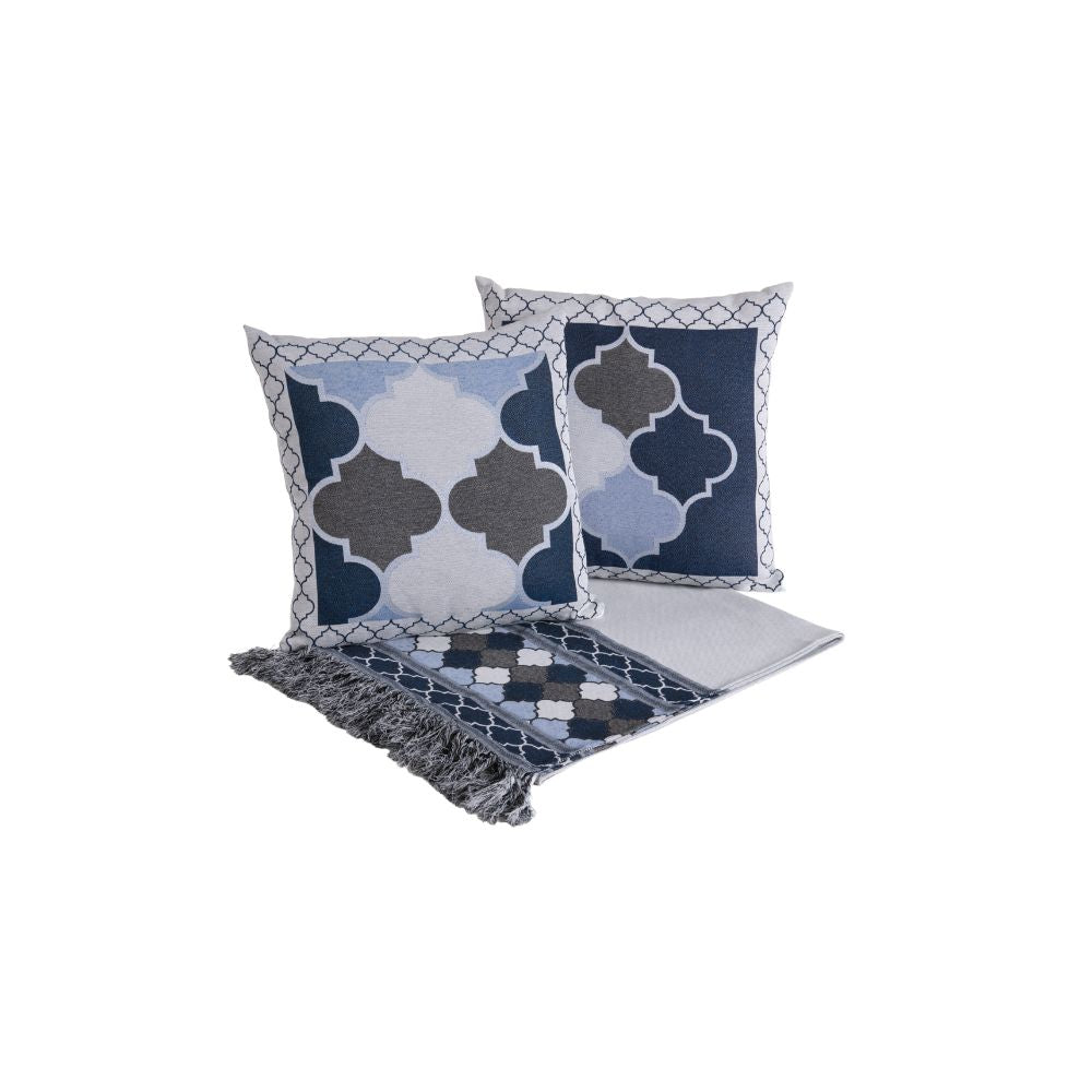 Kit Peseira de Cama Grécia 5 Peças Queen 60% Algodão / 40% Poliéster Jacquard co