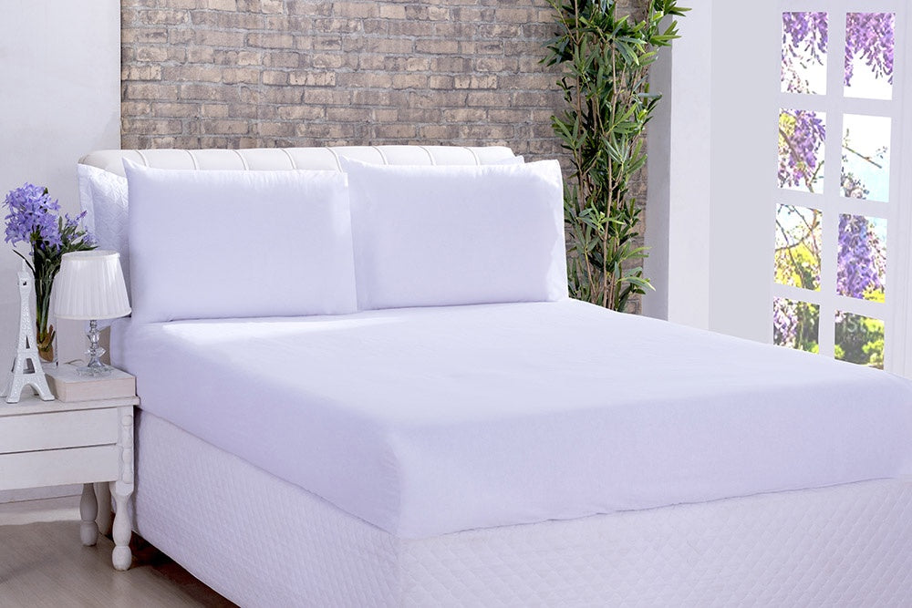 Lençol Microfibra Avulso Casal Branco (6012)