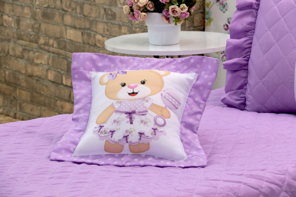 KIT COBRE LEITO URSINHA SOLTEIRO 3 PEÇAS LILAS (4542)