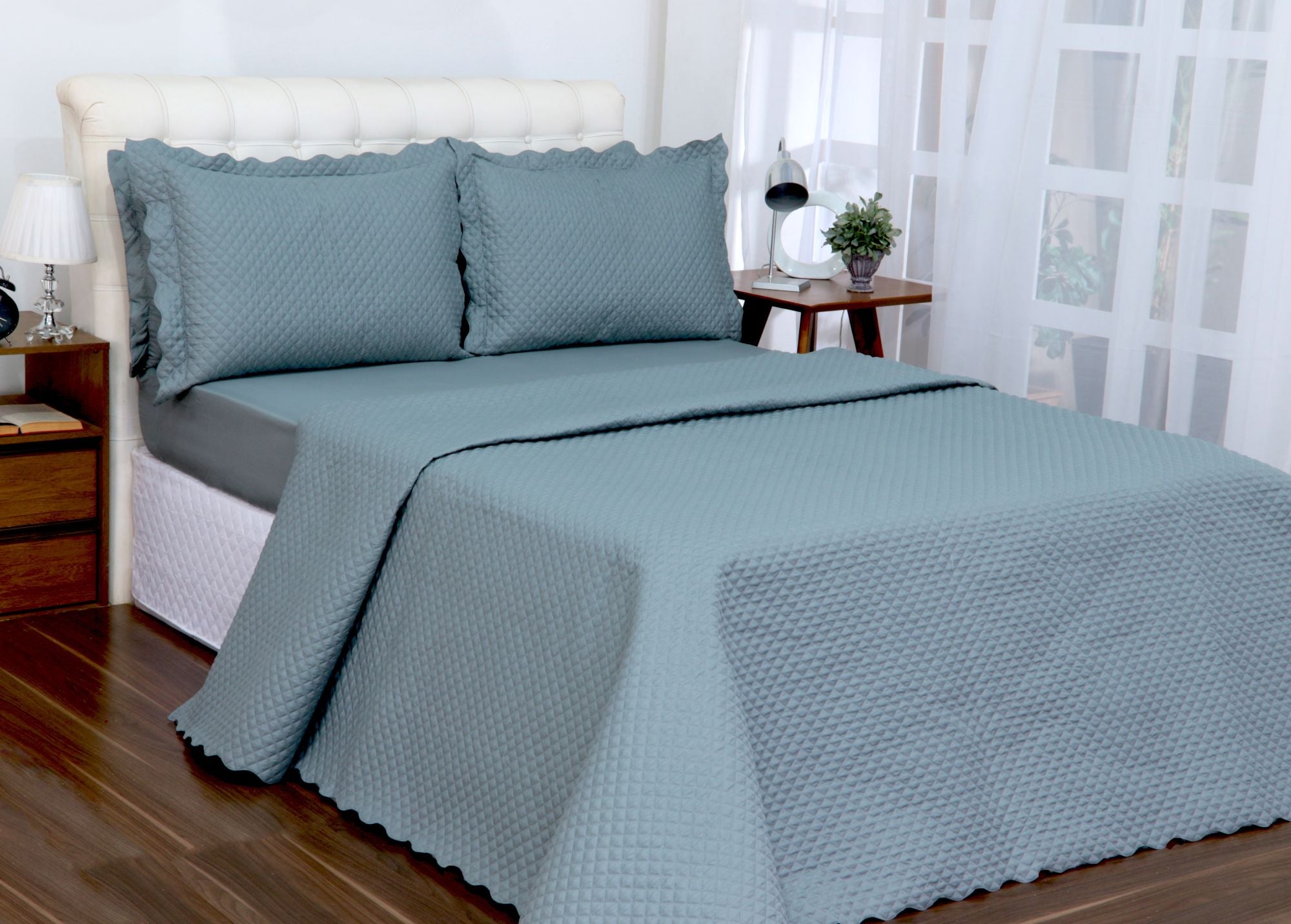 Kit Cobreleito Classic Queen 03 pçs Cinza (5889)