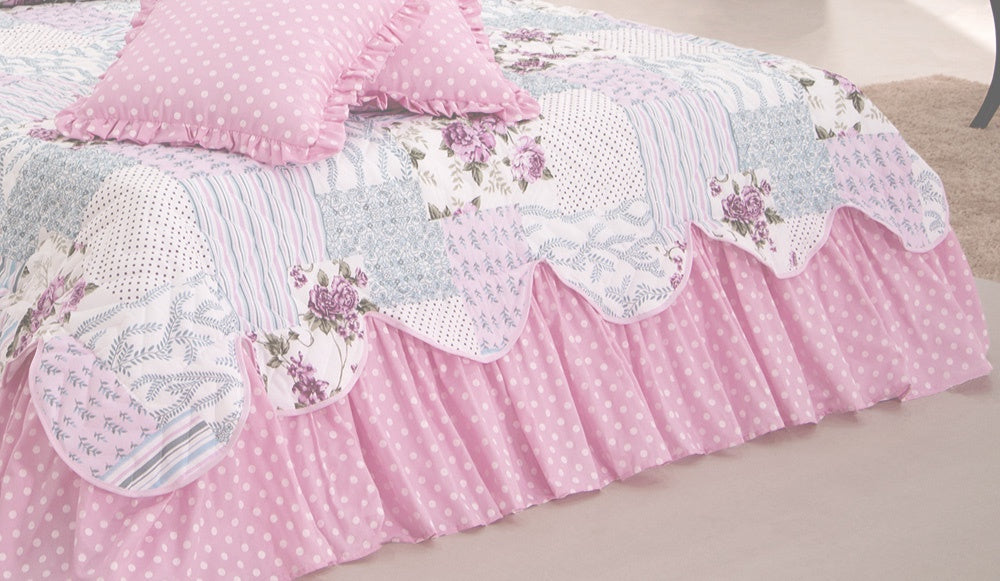 Kit Colcha Cobre leito Belize casal king size 05 pçs rosa