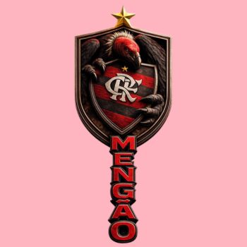 Camiseta Torcedor Colecionador FLAMENGO Manto do Mengão Rubro Negro Estampa DTF Unissex - Brasão 2026  em 3D