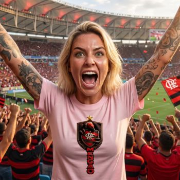 Camiseta Torcedor Colecionador FLAMENGO Manto do Mengão Rubro Negro Estampa DTF Unissex - Brasão 2026  em 3D